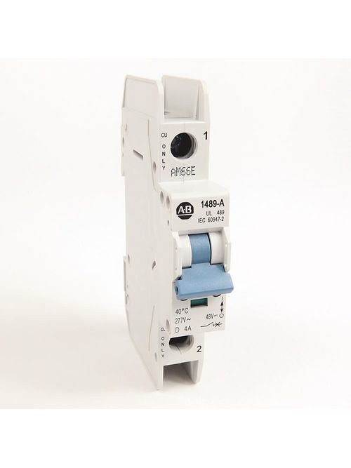Product image for Allen Bradley 1489-A1D050 1-Pole 5 Amp 277 VAC 48 VDC Thermal Magnetic Miniature Circuit Breaker