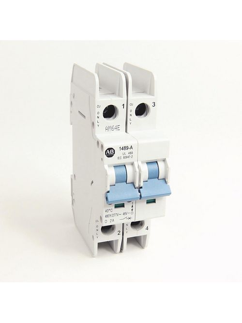 Product image for Allen Bradley 1489-A2D050 2-Pole 5 Amp 415 VAC 96 VDC Standard AC Miniature Circuit Breaker