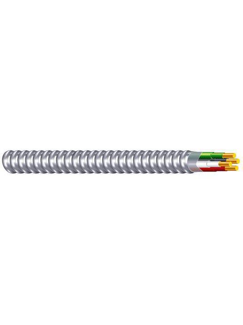 Product image for Southwire 68713702 8 AWG 3-Strand 0.732 Inch 500 Foot Black/White/Red/Green Copper/Aluminum Armor THHN Metal Clad Cable