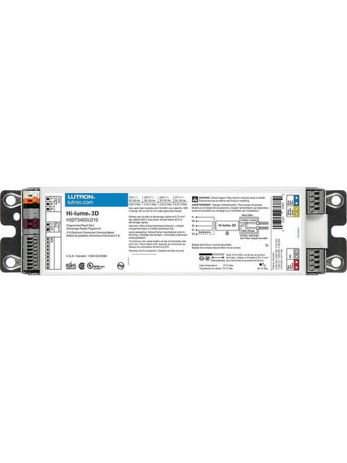 Lutron Electronics H3DT540GU210 40 W 277 VAC 2-Lamp T5 High Frequency Fluorescent Dimming Ballast Lutron Electronics H3DT540GU210 40 W 277 VAC 2-Lamp T5 High Frequency Fluorescent Dimming Ballast