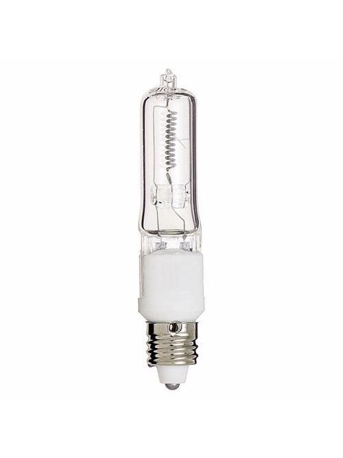 SATCO S3108 150 W 120 Volt 2900 K 2400 Lumen Clear E11 Miniature Candelabra Base T4.5 Halogen Lamp SATCO S3108 150 W 120 Volt 2900 K 2400 Lumen Clear E11 Miniature Candelabra Base T4.5 Halogen Lamp