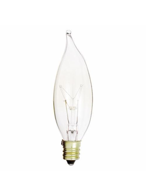 SATCO A3673 15 W 130 Volt 95 Lumen Clear E12 Candelabra Base CA8 Decorative Incandescent Lamp SATCO A3673 15 W 130 Volt 95 Lumen Clear E12 Candelabra Base CA8 Decorative Incandescent Lamp
