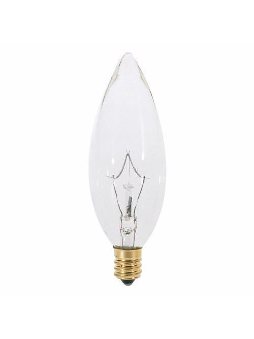 SATCO A3683 40 W 130 Volt 384 Lumen Clear E12 Candelabra Base BA9 1/2 Decorative Incandescent Lamp SATCO A3683 40 W 130 Volt 384 Lumen Clear E12 Candelabra Base BA9 1/2 Decorative Incandescent Lamp