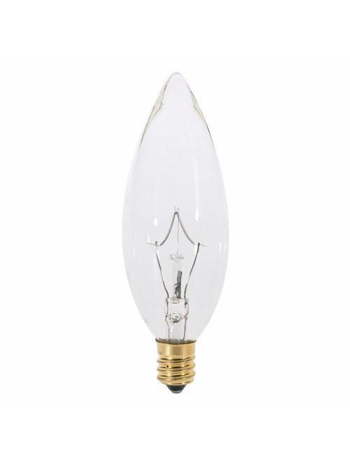 SATCO A3684 60 W 130 Volt 642 Lumen Clear E12 Candelabra Base B10 Decorative Incandescent Lamp SATCO A3684 60 W 130 Volt 642 Lumen Clear E12 Candelabra Base B10 Decorative Incandescent Lamp