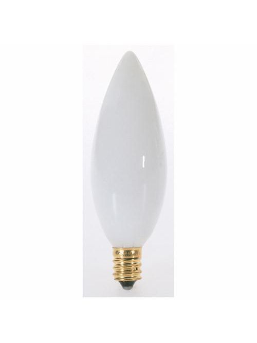 Product image for Satco A3690 60W B10 Incandescent; White; 2500 Average rated hours; 564 Lumens; Candelabra base; 130 Volt