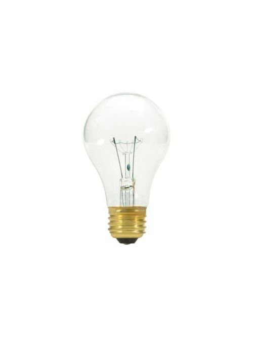 Product image for Satco S3944 100W A19 Incandescent; Clear; 2500 Average rated hours; 1100 Lumens; Medium base; 130 Volt; 2/Pack