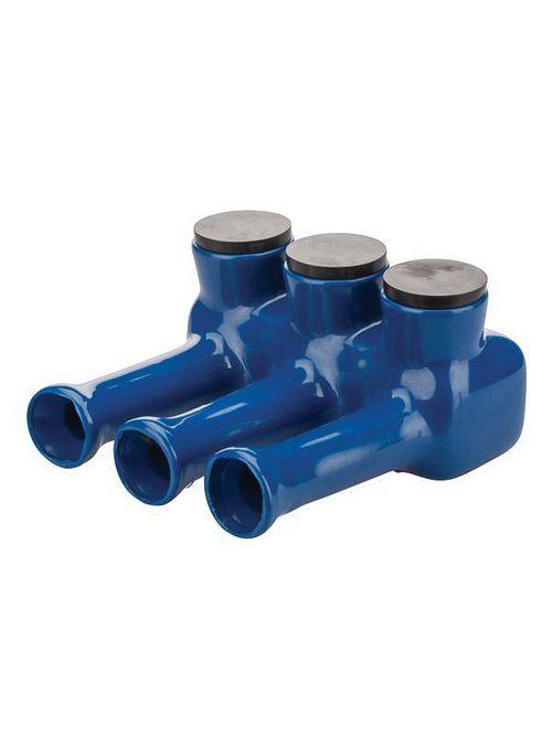 NSI IPLW3/0-3 1/0 to 3/0 AWG 3-Port Blue Plastisol Insulated Multi-Cable Tap Connector NSI IPLW3/0-3 1/0 to 3/0 AWG 3-Port Blue Plastisol Insulated Multi-Cable Tap Connector