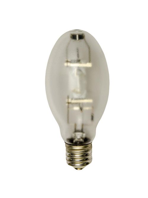 Product image for Shat-R-Shield 99603S 8.31 Inch 250 W 45 CRI 4000 K 12500 Lumen Mogul Base ED28 PFA Coated Mercury Vapor Lamp