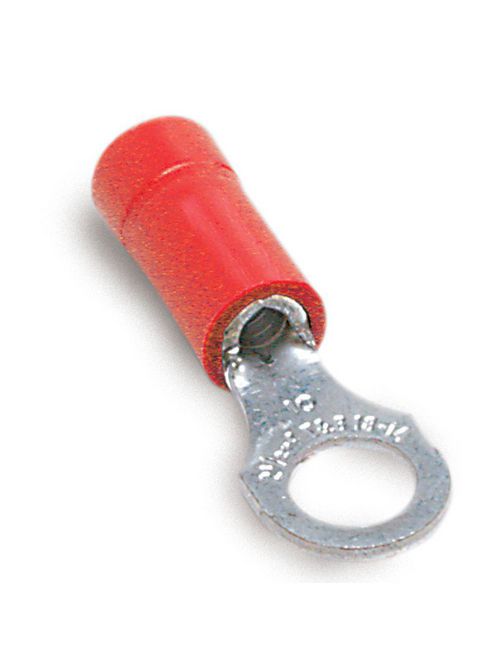 Catamount TV18-6R-XV 22 to 16 AWG #6 Stud Red Electrotinned Copper Vinyl Insulated Ring Terminal Catamount TV18-6R-XV 22 to 16 AWG #6 Stud Red Electrotinned Copper Vinyl Insulated Ring Terminal