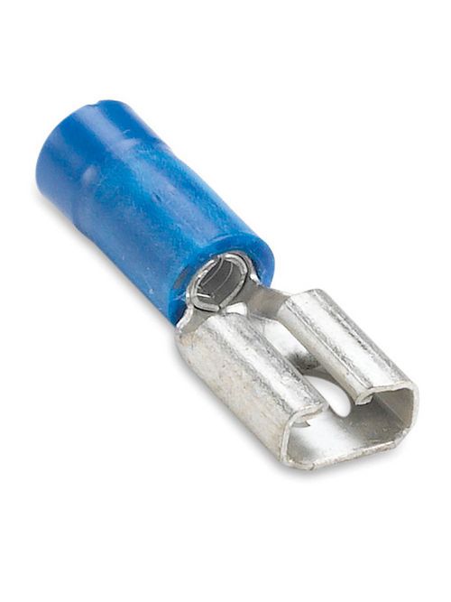 Thomas & Betts 14RB-250F 16 to 14 AWG Blue Electrotinned Brass Vinyl Insulated Female Disconnect Thomas & Betts 14RB-250F 16 to 14 AWG Blue Electrotinned Brass Vinyl Insulated Female Disconnect