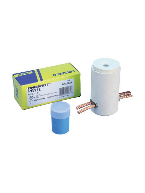 Product image for Erico PG11V Cadweld One Shot, Cable to Cable, Traditional, PG (ONE SHOT), #2, #1 Connection, Solid