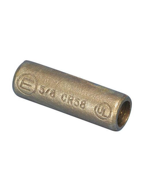 Product image for Erico CR58 Threaded Coupler for Copper-Bonded Ground Rod, Threaded, Bronze, 5/8" dia