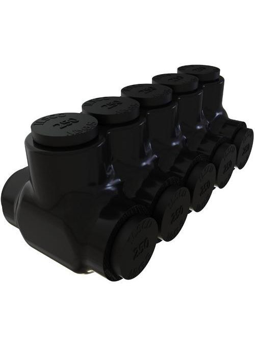 ILSCO PBTD-5-250 UL/CSA Listed 250 MCM 6 AWG 5-Port Dual Rated Aluminum Insulated Mechanical Connector ILSCO PBTD-5-250 UL/CSA Listed 250 MCM 6 AWG 5-Port Dual Rated Aluminum Insulated Mechanical Connector