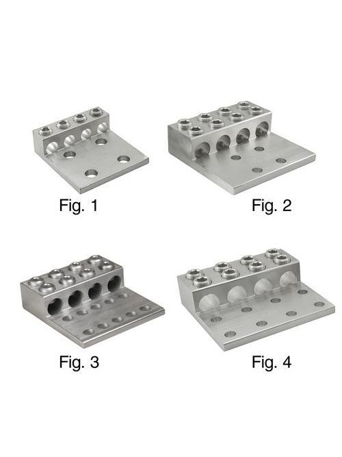 ILSCO T4A4-350N 1/2 Inch Stud Electrotinned Aluminum Alloy 4-Conductor 4-Hole Mechanical Lug ILSCO T4A4-350N 1/2 Inch Stud Electrotinned Aluminum Alloy 4-Conductor 4-Hole Mechanical Lug