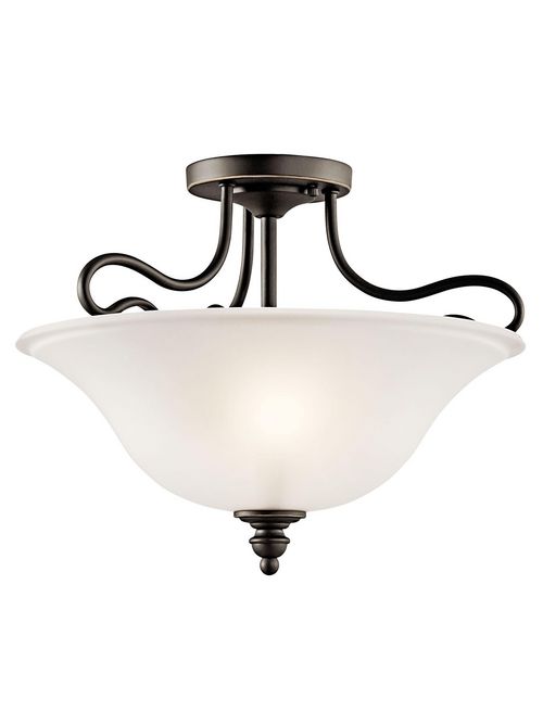 Product image for Kichler 42900OZ Tanglewood™ 2 Light Semi Flush Olde Bronze®
