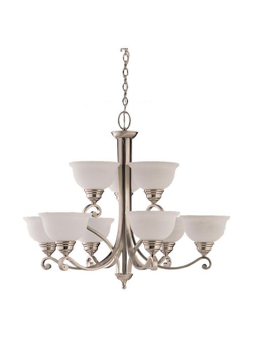 Product image for Sea Gull Lighting 31192-962 9-Light Brushed Nickel Chandelier