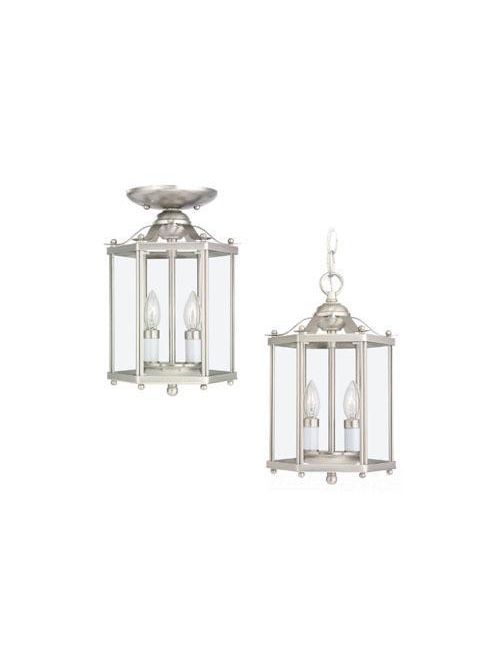 Product image for Bretton 2 Light Convertible Semi-Flush/Pendant - Brushed Nickel