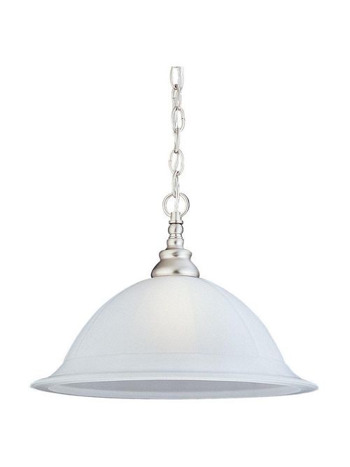 Product image for Sea Gull Lighting 65050-962 1-Lamp 8/13.5/150 W 120 Volt Brushed Nickel Medium A19 Pendant Light Fixture