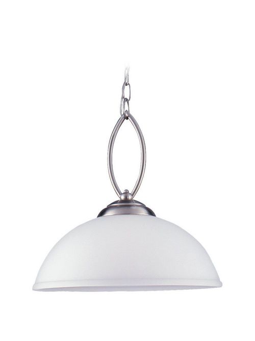 Product image for Sea Gull Lighting 65074-962 1-Lamp 8/13.5/150 W 120 Volt Brushed Nickel Medium A19 Pendant Light Fixture