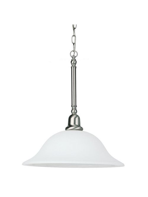 Product image for Sea Gull Lighting 66060-962 1-Lamp 8/13.5/150 W 120 Volt Brushed Nickel Medium A19 Pendant Light Fixture