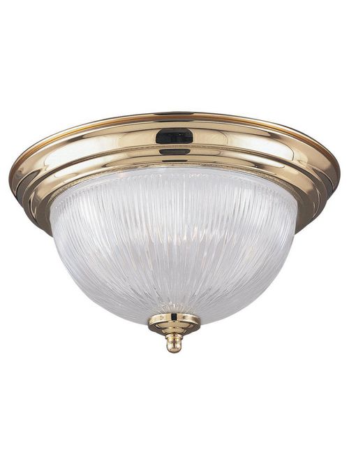Product image for Sea Gull Lighting 7595-02 1-Lamp 100 W 120 Volt Polished Brass Medium A19 Ceiling Flush Mount Light Fixture