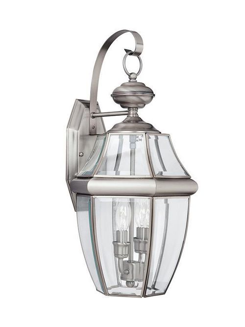 Product image for Lancaster 2 Light Wall Lantern - Antique Brushed Nickel