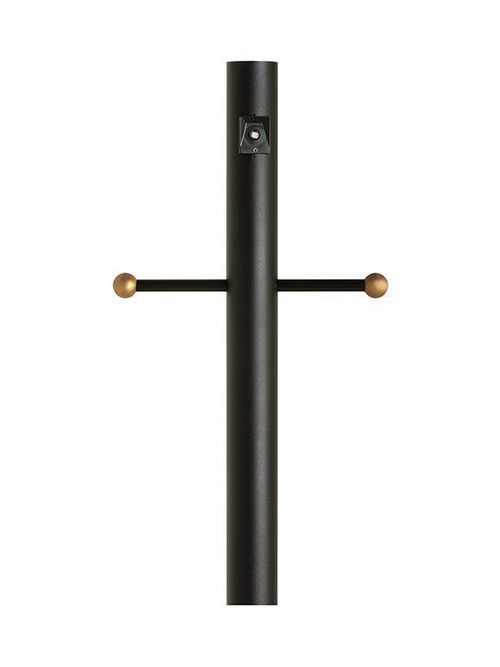 Product image for Outdoor Posts Aluminum Post w/ Ladder Rest & Photo Cell - Black