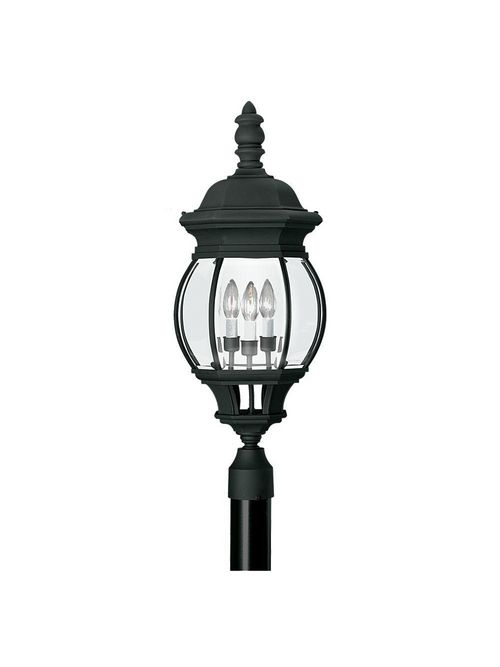 Product image for Sea Gull Lighting 82201-12 3-Lamp 60 W 120 Volt Black Candelabra Torpedo Post Top Light Fixture