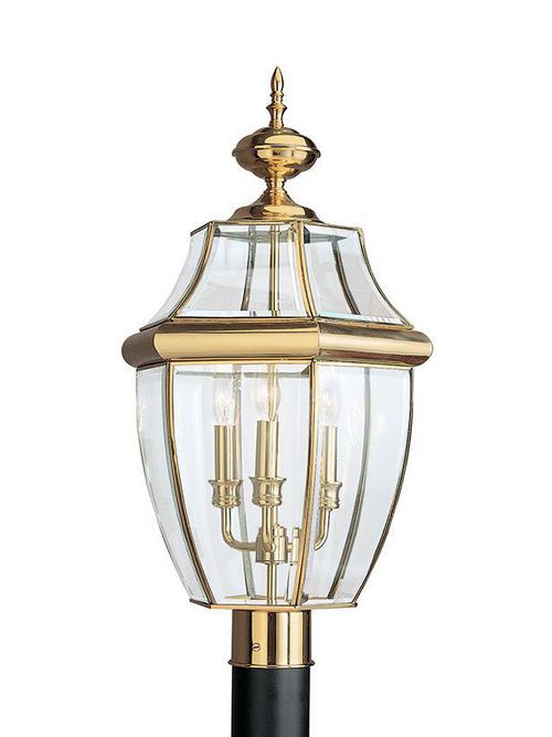 Product image for Lancaster 3 Light Post Lantern - Polished Brass