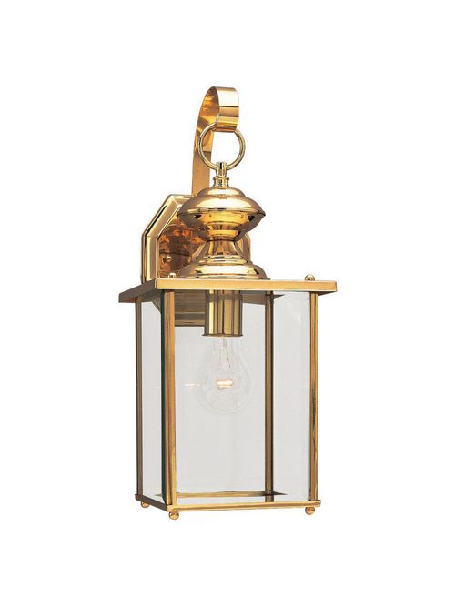 Product image for Sea Gull Lighting 8458-02 1-Lamp 100 W 120 Volt Polished Brass Medium A19 Wall Lantern