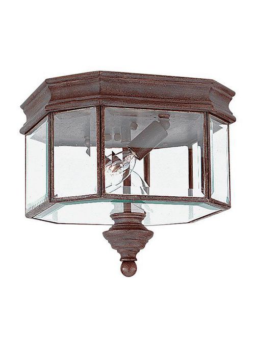 Product image for Sea Gull Lighting 8834-08 2-Lamp 60 W 120 Volt Textured Rust Patina Candelabra Torpedo Ceiling Light Fixture