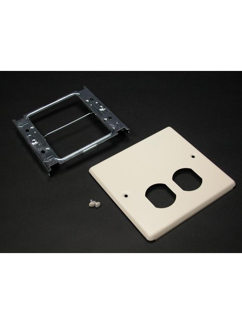 Wiremold V4047BX 4-3/4 x 5-1/8 Inch Ivory Steel Multiple Channel Raceway 2-Gang Cover 1-Duplex Receptacle Wiremold V4047BX 4-3/4 x 5-1/8 Inch Ivory Steel Multiple Channel Raceway 2-Gang Cover 1-Duplex Receptacle