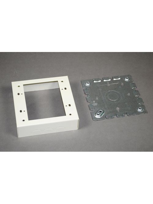 Wiremold V5747-2 4-3/4 x 4-3/4 x 1-3/8" Ivory Steel 1-Channel Raceway 2-Gang Shallow Switch and Receptacle Box Wiremold V5747-2 4-3/4 x 4-3/4 x 1-3/8" Ivory Steel 1-Channel Raceway 2-Gang Shallow Switch and Receptacle Box