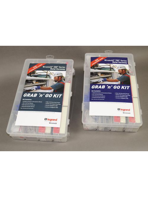 Product image for Wiremold V500GGKIT Steel 1-Channel Raceway Grab and Go Kit