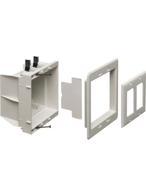 Arlington DVFR2W 2-Gang Indoor IN BOX™ Recessed Electrical Box, 37 cu.in, White Arlington DVFR2W 2-Gang Indoor IN BOX™ Recessed Electrical Box, 37 cu.in, White