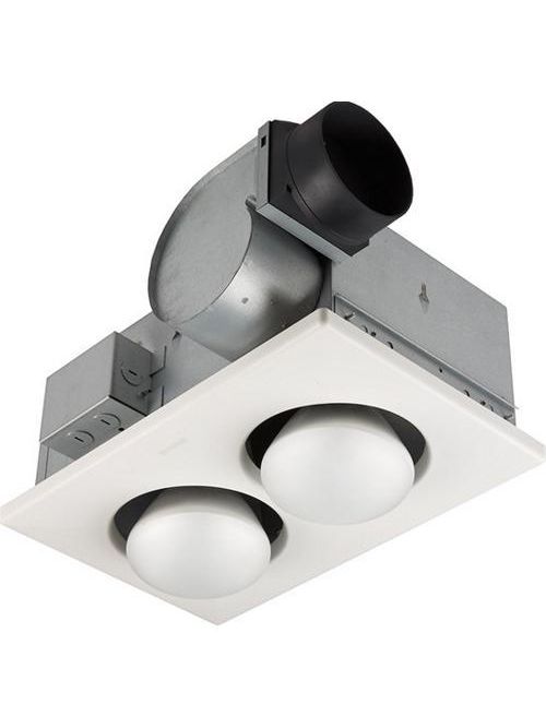 Broan 164 4.5 Amp 120 Volt 545 W 70 CFM 3.5 Sones 15-5/8 x 10-1/4" White Polymeric Grille 2-Bulb Heater Broan 164 4.5 Amp 120 Volt 545 W 70 CFM 3.5 Sones 15-5/8 x 10-1/4" White Polymeric Grille 2-Bulb Heater