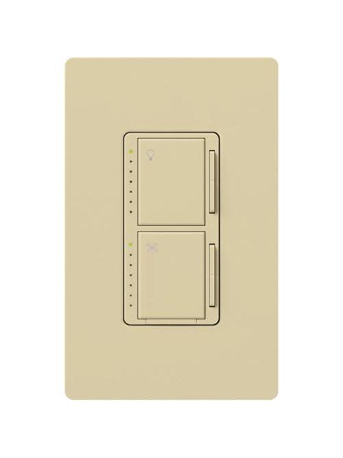 Product image for Lutron MA-LFQHW-IV 1-Pole 300 W120 VAC 7 Speed Ivory Incandescent/Halogen Fan and Light Speed Control Wall Dimmer