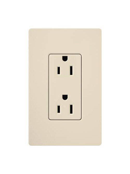 Product image for Lutron CAR-15H-LA 15 Amp 125 Volt Light Almond Car Receptacle