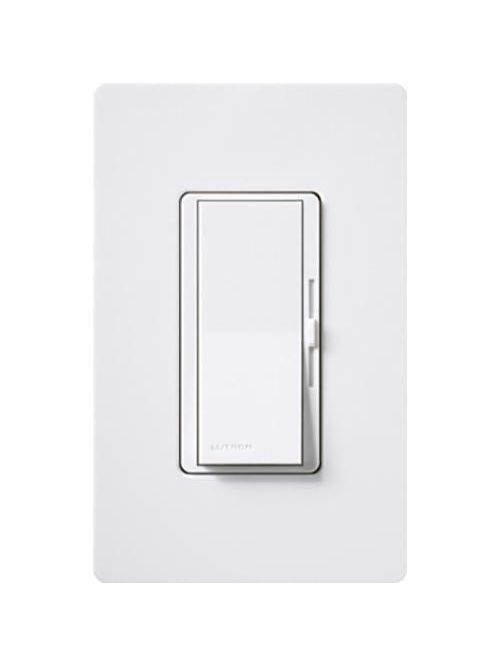 Product image for Lutron Electronics DVFTU-5A3P-WH 120 VAC White 1-Pole/3-Way Fluorescent Paddle Switch Preset Dimmer