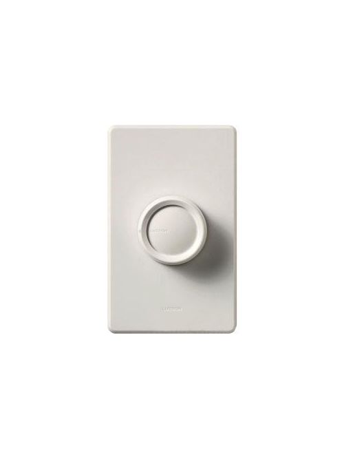 Product image for Lutron D-603PG-WH 1-Pole/3-Way 120 VAC 600 W White Incandescent/Halogen Wall Dimmer with Push On-Off Knob