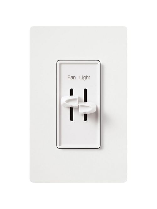 Lutron S2-LFSQH-WH 1.5 Amp 300 W 120 Volt White 1-Pole Incandescent/Halogen Fan/Light Speed Control Dimmer Lutron S2-LFSQH-WH 1.5 Amp 300 W 120 Volt White 1-Pole Incandescent/Halogen Fan/Light Speed Control Dimmer