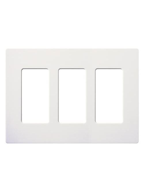 Lutron CW-3-WH 3-Gang White Stainless Steel Standard 3 Dimmer Designer Wallplate Lutron CW-3-WH 3-Gang White Stainless Steel Standard 3 Dimmer Designer Wallplate