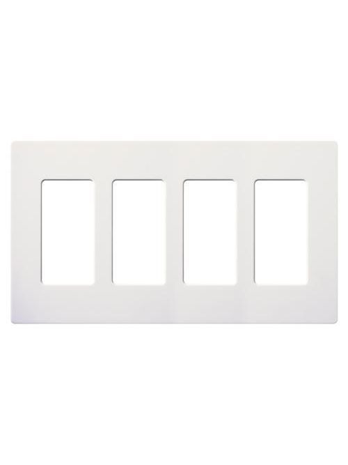 Lutron CW-4-WH 4-Gang White Stainless Steel Standard 4 Dimmer Designer Wallplate Lutron CW-4-WH 4-Gang White Stainless Steel Standard 4 Dimmer Designer Wallplate