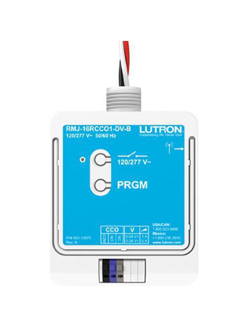 Product image for Lutron Electronics RMJ-16RCCO1-DV-B 120/277 VAC 431.0 to 437.0 MHz Relay Module with Softswitch