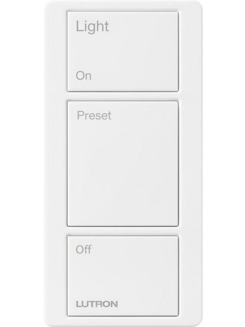 Product image for Lutron PJ-3B-GWH-T01 Pico 3-button Light Text White Wireless Controller