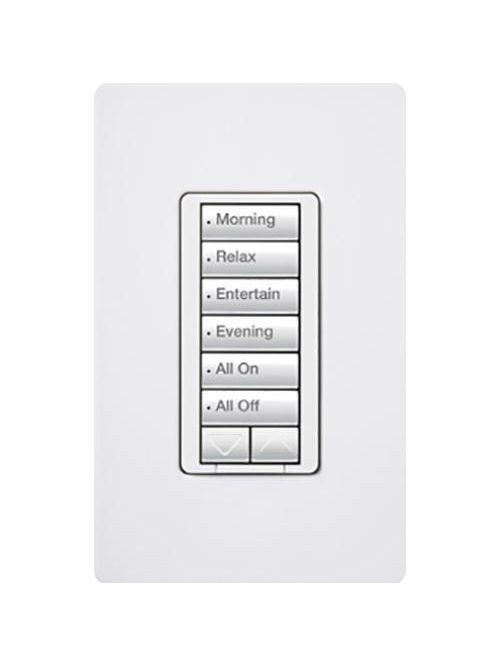 Lutron Electronics RRD-H6BRL-WH 30 Foot 120 VAC 450 W 6-Button White wall Mount Hybrid Keypad Lutron Electronics RRD-H6BRL-WH 30 Foot 120 VAC 450 W 6-Button White wall Mount Hybrid Keypad
