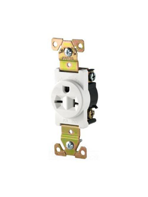 2 Pole 20 A 250 Vac 3 Wire Straight Blade Single Receptacle Brown
