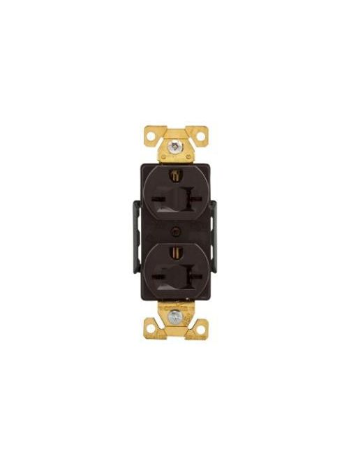 Arrow Hart Wiring AH5462B 20 Amp 250 VAC 2-Pole 3-Wire NEMA 6-20R Brown Straight Blade Duplex Receptacle Arrow Hart Wiring AH5462B 20 Amp 250 VAC 2-Pole 3-Wire NEMA 6-20R Brown Straight Blade Duplex Receptacle