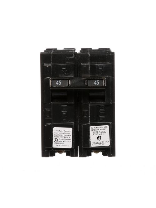 Siemens MP245 2-Pole 120/240 VAC 45 Amp 10 kA Plug-In Common Trip Circuit Breaker Siemens MP245 2-Pole 120/240 VAC 45 Amp 10 kA Plug-In Common Trip Circuit Breaker