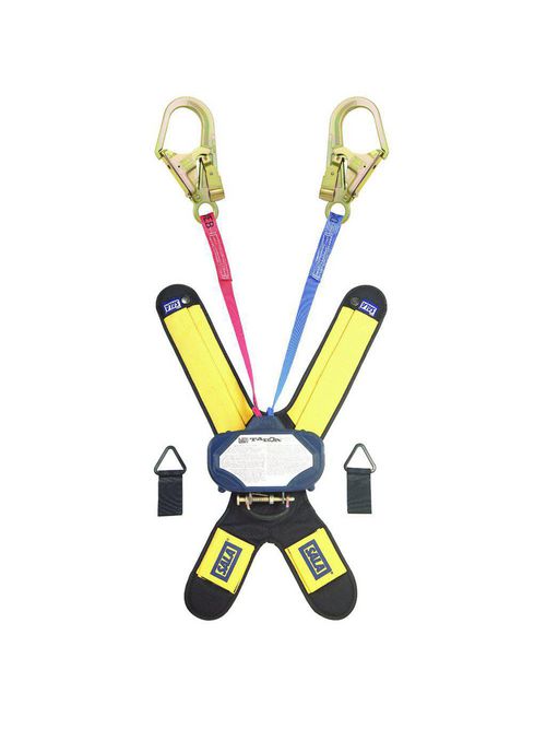 Product image for CAPSAF 3102006 SRL TWIN 6FT WEB TALON 100% SRL 2109193 2 1/4IN OPENING STEEL HOOK ON EACH LIFELINE RED LEG BLUE LEG